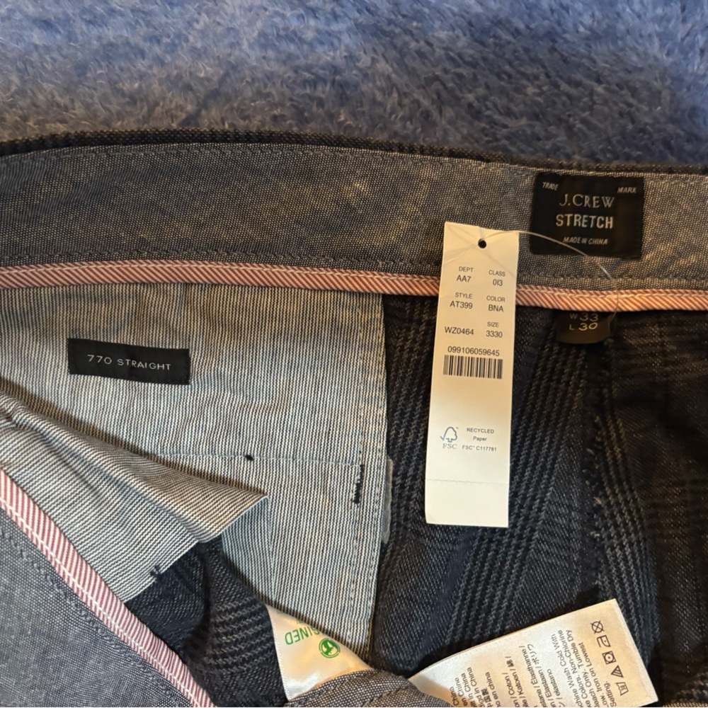 J. Crew Gray Patterned Stretch Trousers